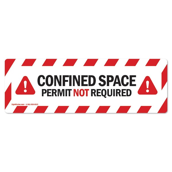 Confined Space Permit Not Required 18in Non-Slip Floor Marker, 12PK, 16 in L, 16 in H